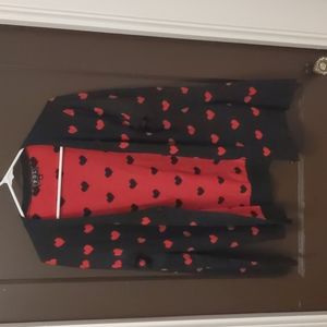 Black and Red heart cardigan